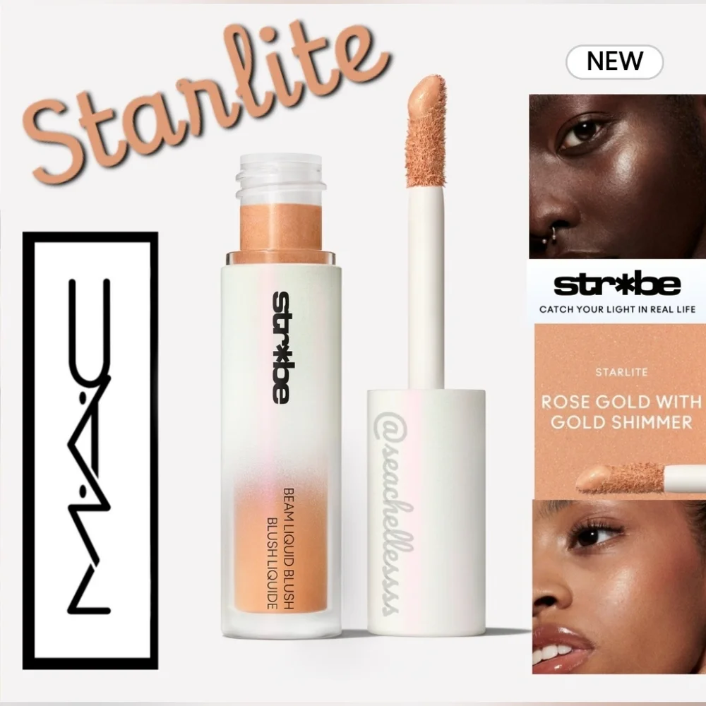 MAC Starlite Strobe Beam Liquid Blush Rose Gold Brand New In Box Full Size